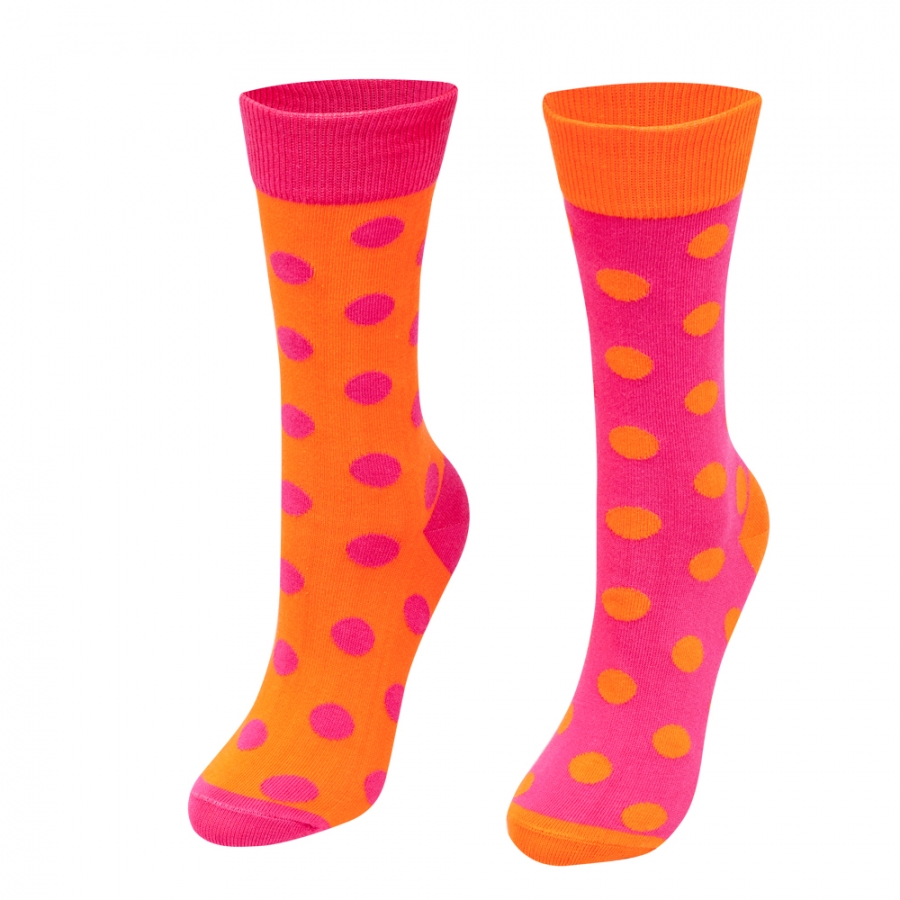 DETSKÉ ponožky bodky ružovo-oranžové